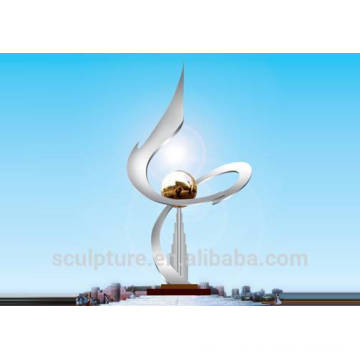 2015 Nouvelle grande sculpture extérieure en acier inoxydable Modern Metal Garden Sculptures natural